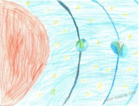 Рисунки учеников 1а класса к 12 апреля 2012 года