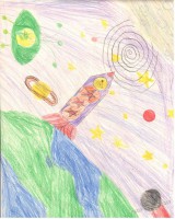 Рисунки учеников 1а класса к 12 апреля 2012 года